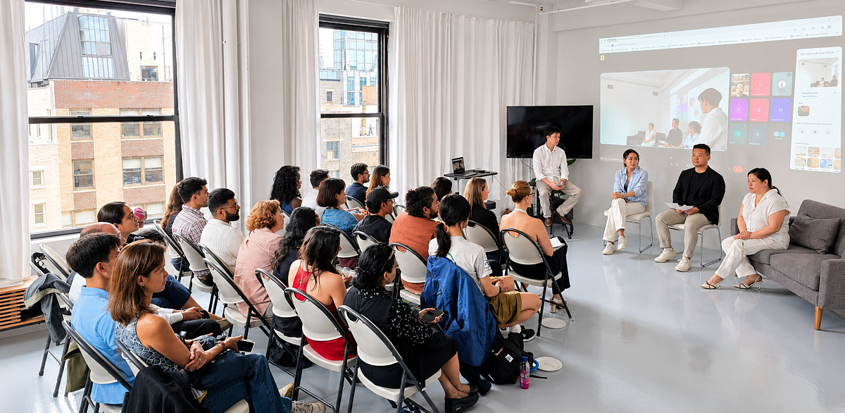 Guests seated at a lively gathering in a bright NYC studio loft, one of the small party venue styles compared in this list